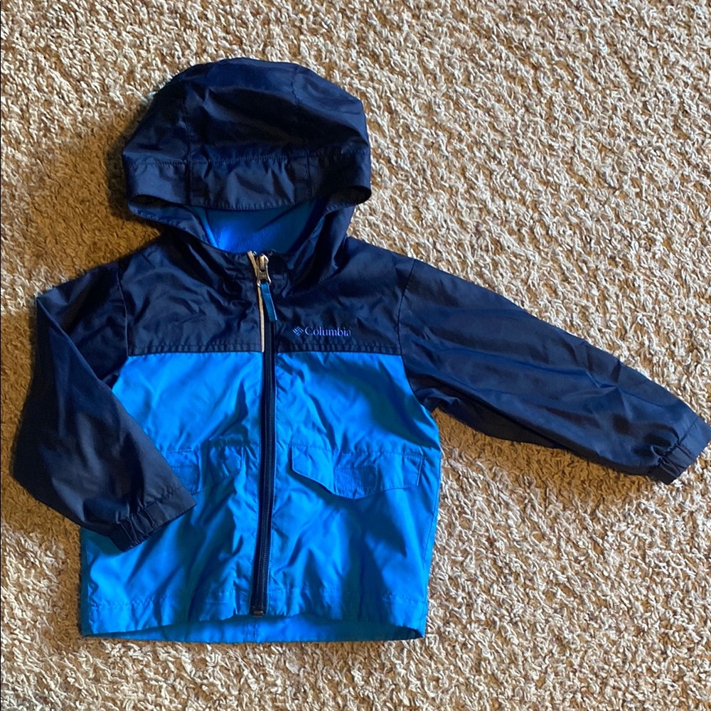 Columbia Two-Tone Blue and Navy Hooded spring Jacket